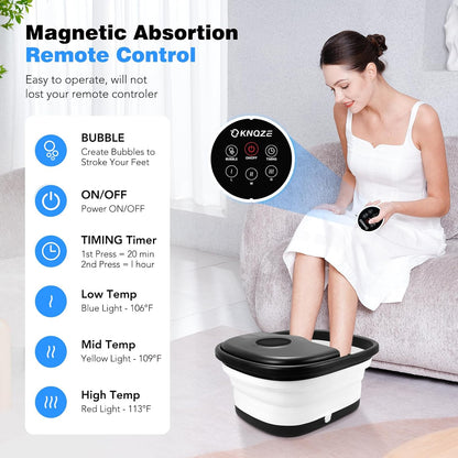 Claréa Foot Spa with Heat & Massage –  Remote Control, Bubbles & Rollers for Deep Relaxation at Home