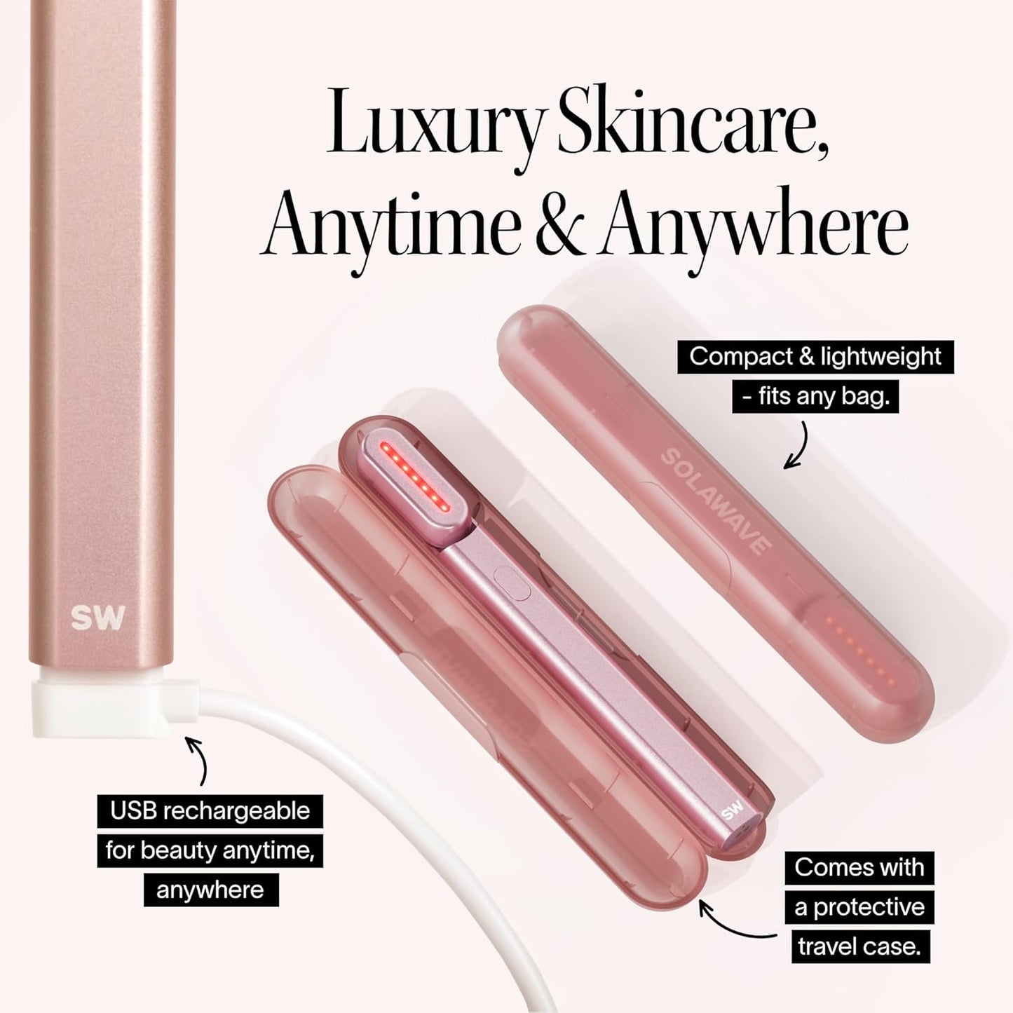Claréa Anti-Aging Red Light Therapy Wand – 4-in-1 Anti-Aging Device for Face & Neck