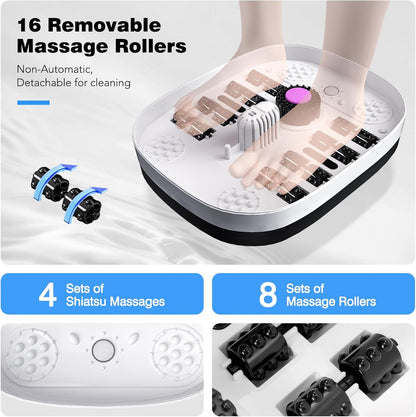 Claréa Foot Spa with Heat & Massage –  Remote Control, Bubbles & Rollers for Deep Relaxation at Home