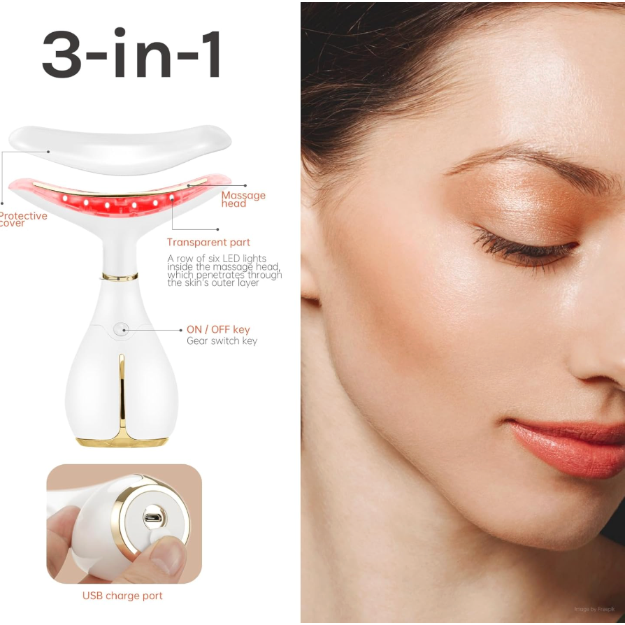 Claréa Red Light Massager Face & Neck Beauty Device – Skin Sculpting, Firming