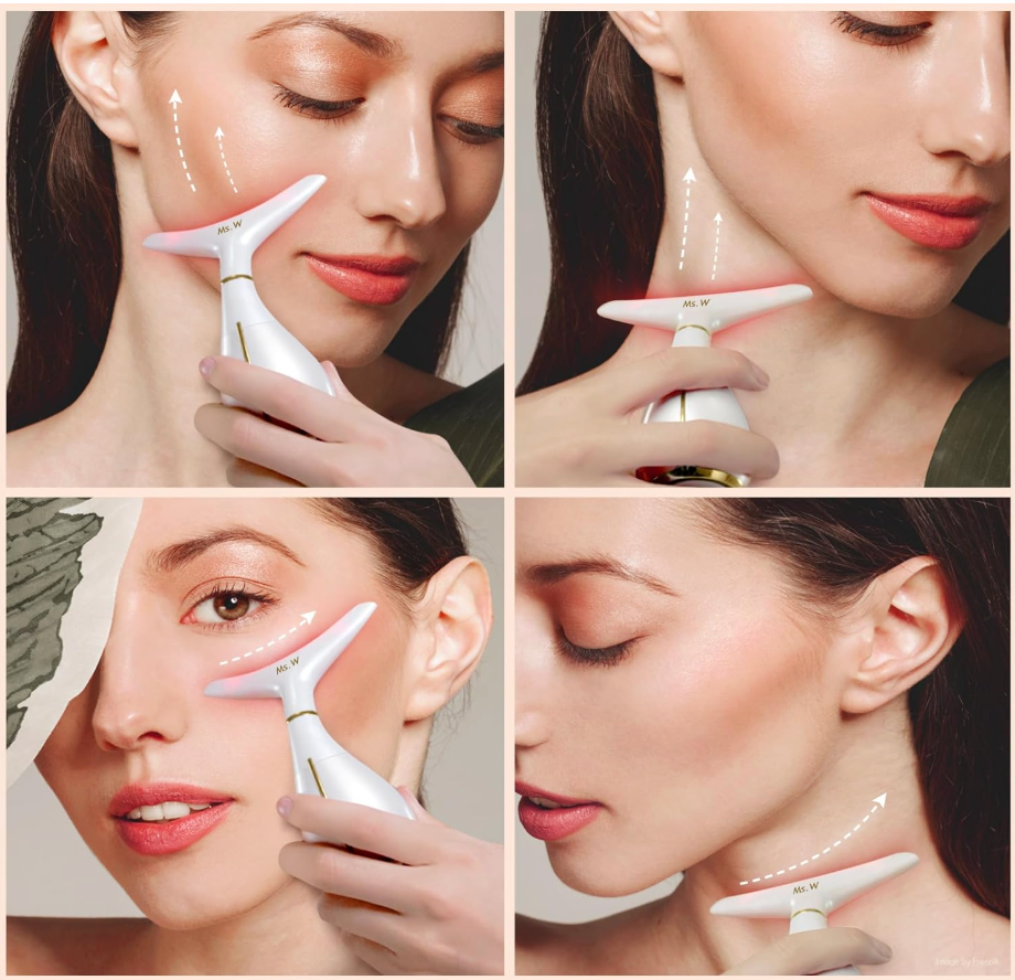 Claréa Red Light Massager Face & Neck Beauty Device – Skin Sculpting, Firming